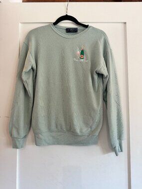 Kiel James Patrick Sweatshirt Womens M Rose All Day Wine Drinking Embroidered